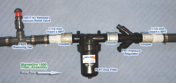 Filter Assembly with tubing for commercial growers and orchards